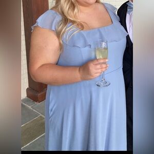 Azazie, size A24, “dusty blue”